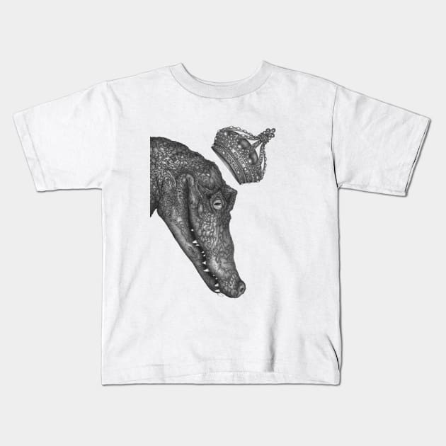 The Alligator King Kids T-Shirt by ECMazur